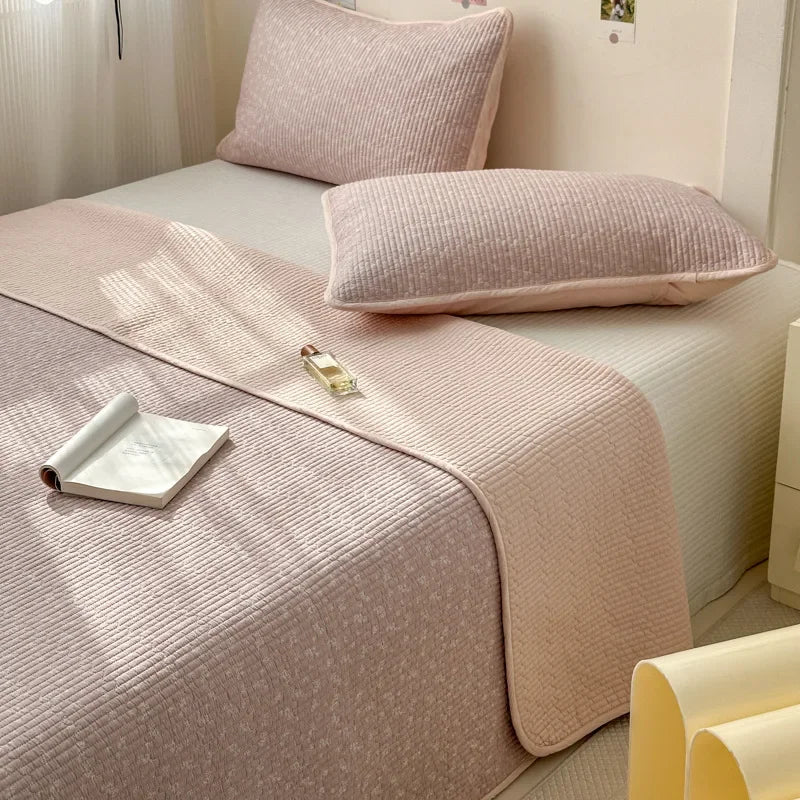 DecorBites™ Double-Sided Cotton Bed Cover Quilted Tatami Mat, Soft & Anti-Slip Mattress
