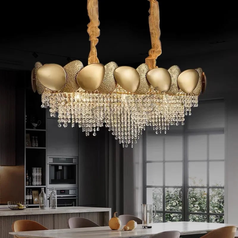 DecorBites™ Crystal Tassels LED Pendant Chandelier - Modern Luxury Home Decor