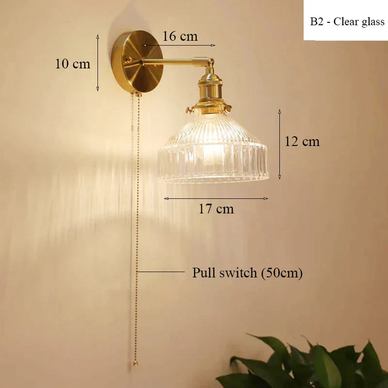 DecorBites™ Glass Shade LED Wall Lamp Switched Nordic Light for Luxury Living Room