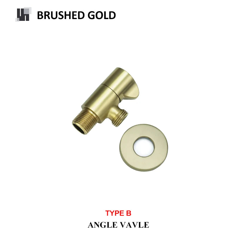 DecorBites™ Brass Triangle Valve Black Hot Cold Water Angle Faucet