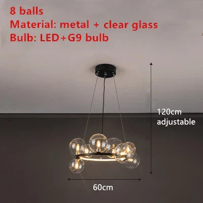 DecorBites™ Branching Bubbles Chandelier in Black and Gold for Modern Dining Room