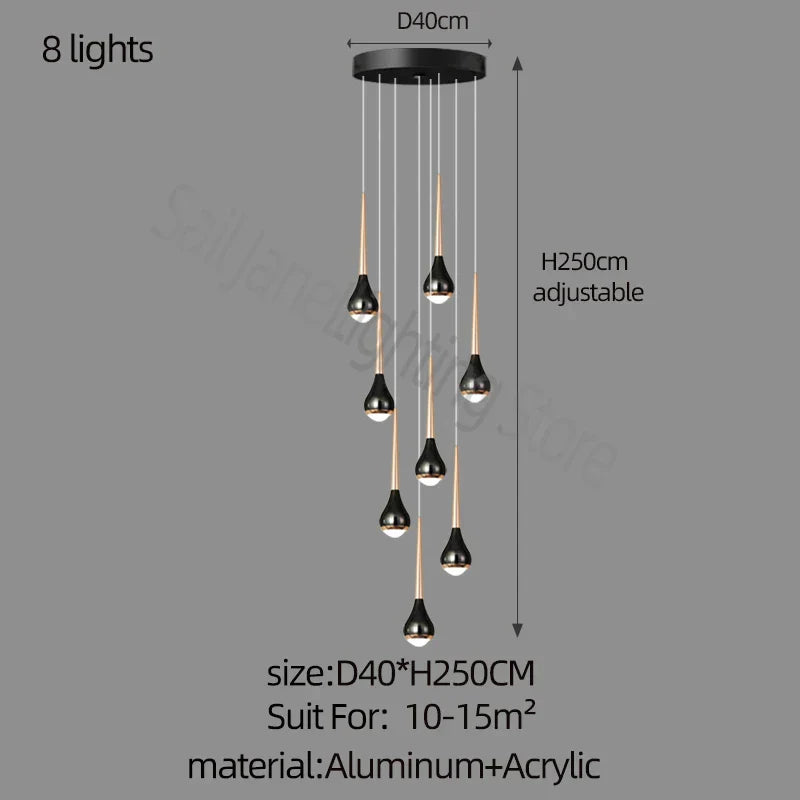 DecorBites™ Luxe Loft Chandelier: Nordic Modern Style for Living Room, Hotel, or Apartment