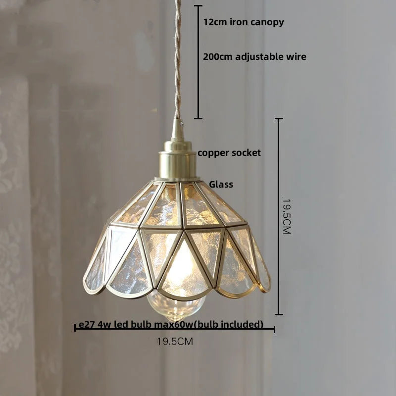 DecorBites™ Blue Glass LED Pendant Lights Adjustable Hanging Lamp Luminaire