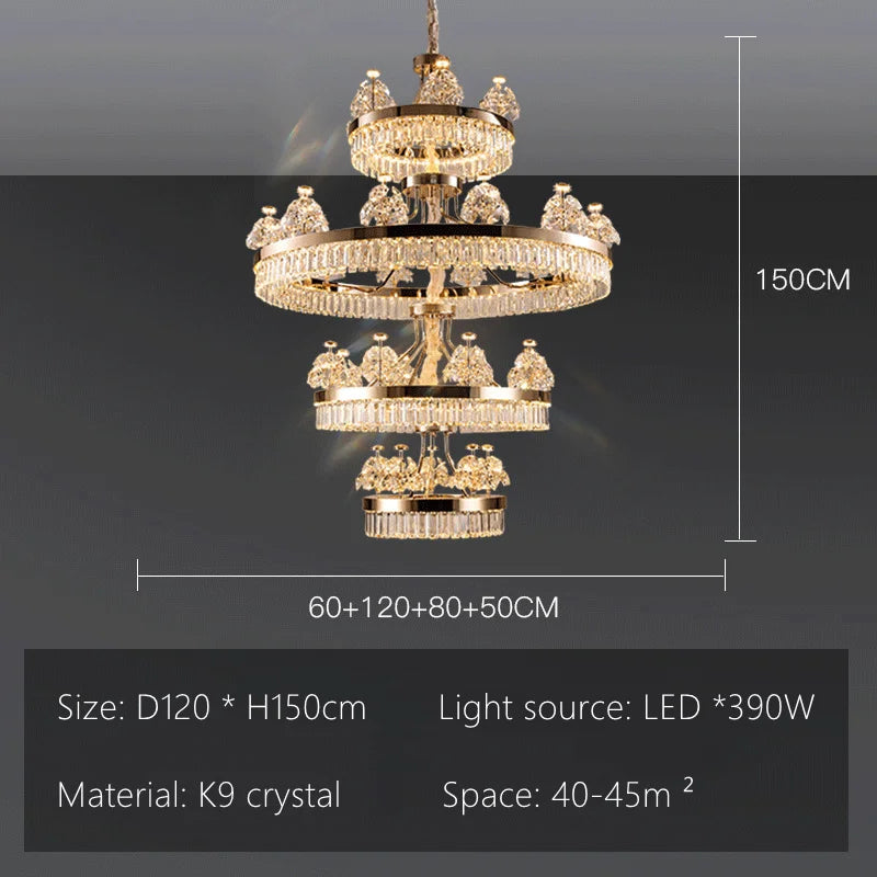 DecorBites™ Luxe Crystal Ceiling Chandelier - Elegant Home Decor Hanging Light for Living Room