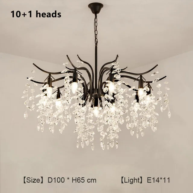 DecorBites™ Crystal Chandelier: Modern Minimalist Luxury LED Lighting for Living Room and Bedroom