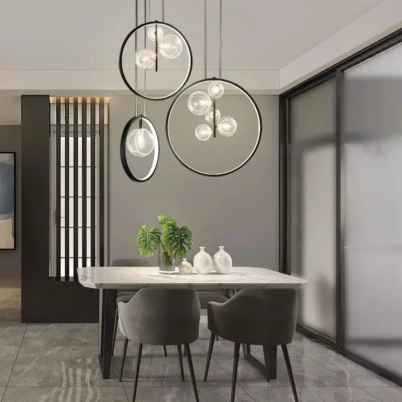 DecorBites™ Glass Bubble LED Ceiling Chandelier for Dining Room and Cloths Store