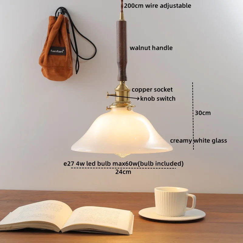 DecorBites™ Copper Ceramic LED Pendant Light with Knob Switch - 4w Bulb & Lamparas Colgante