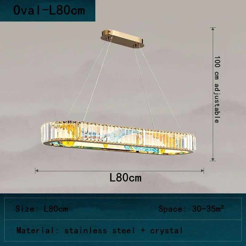 DecorBites™ Crystal Chandelier Pendant Lamp, Exquisite Oriental Style Lighting for Home