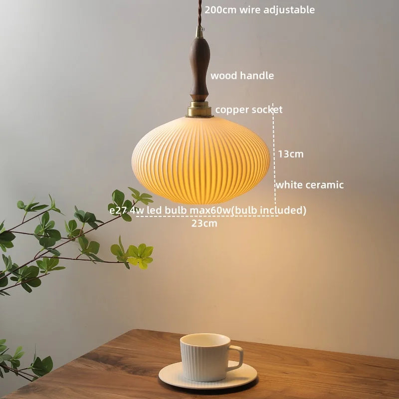 DecorBites™ Ceramic LED Pendant Light Nordic Modern Hanging Lamp for Home Decor