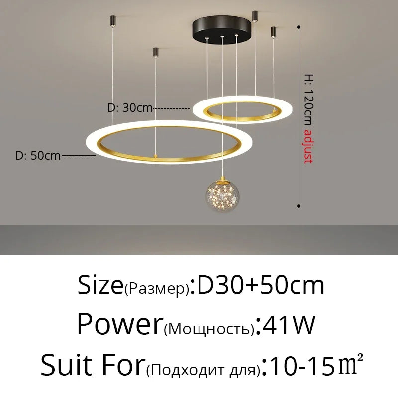 DecorBites™ LED Star Chandelier for Modern Living Room Bedroom Decor