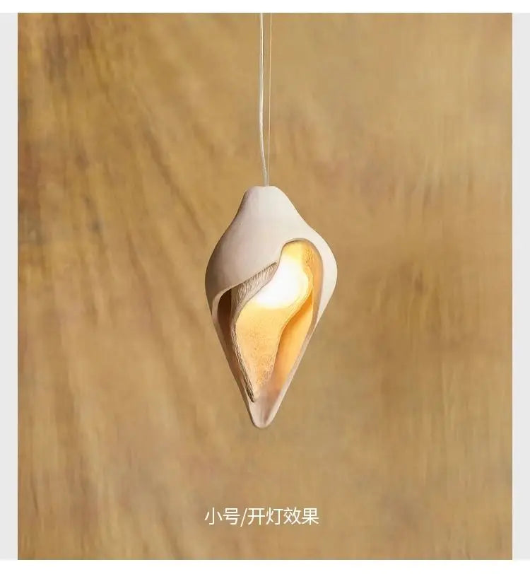 DecorBites™ Gypsum Conch Pendant Lamp, Wabi Sabi Style for Living Room, Bedroom, and Staircase