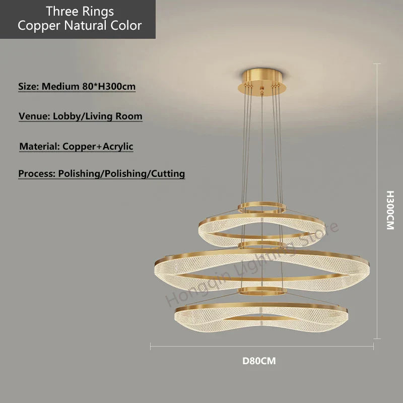 DecorBites™ Acrylic Living Room Chandelier Pendant Light Fixture_LED Hanging Lamp
