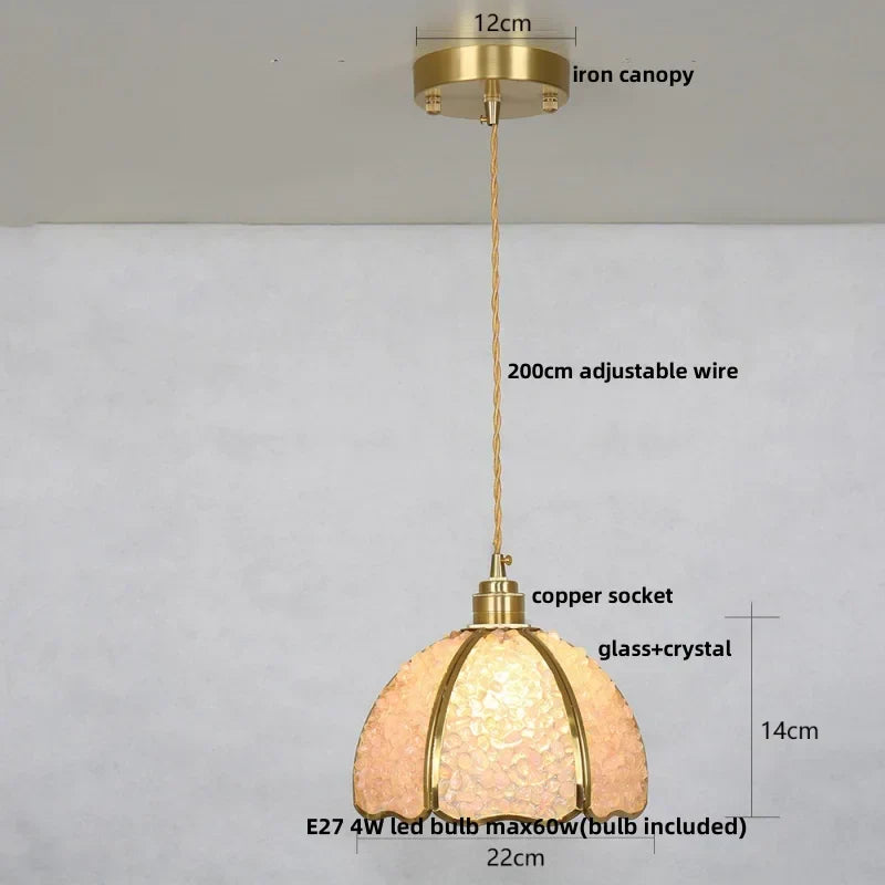 DecorBites™ Crystal Glass LED Pendant Lamp: Modern Nordic Style Hanging Light Fixture for Home Decor