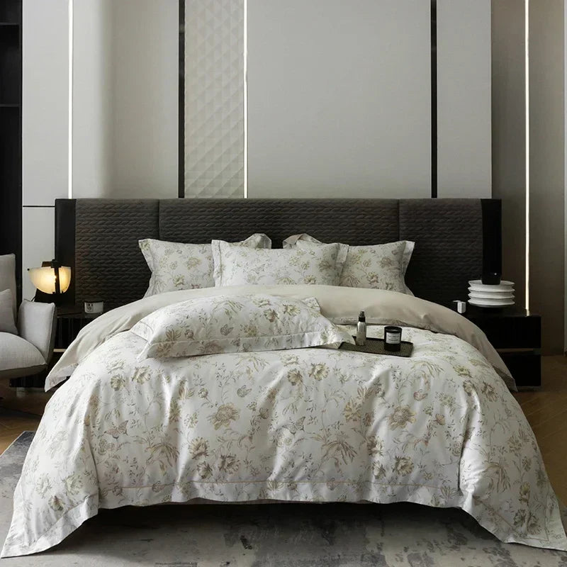 DecorBites™ Egyptian Cotton Bedding Set - Queen King Full Size Duvet Cover Sheet Pillowcase