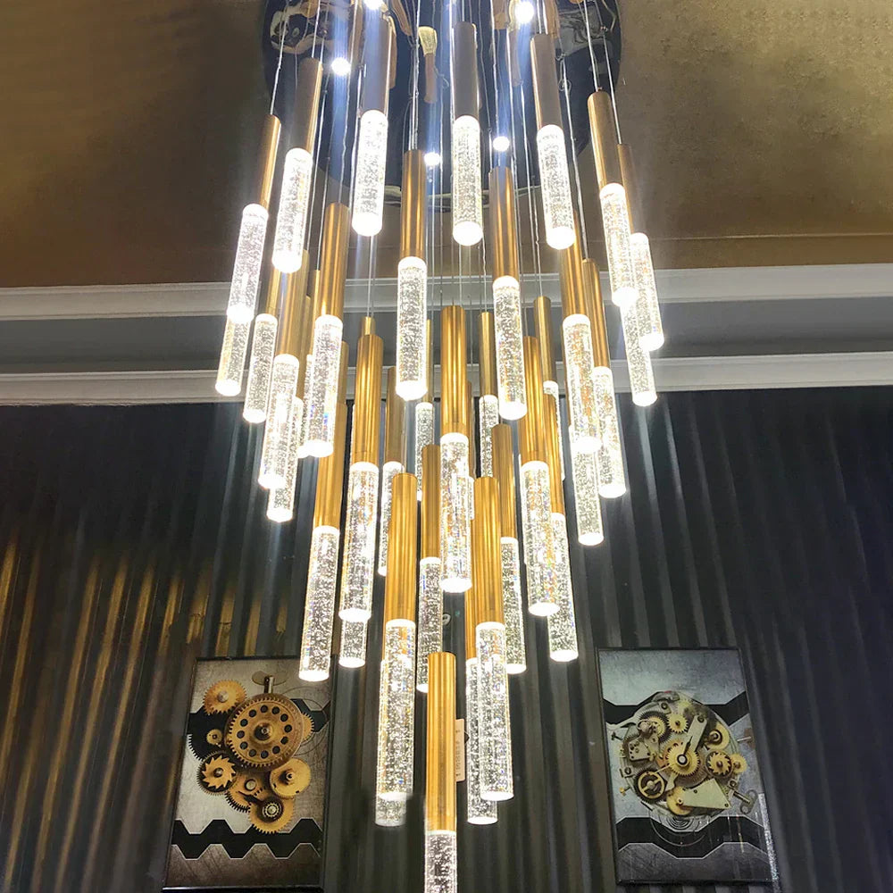 DecorBites™ Crystal LED Chandelier: Modern Nordic Minimalist Indoor Light Fixture for Living Room