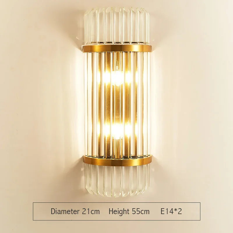 DecorBites™ Gold Crystal LED Wall Lights for Bedroom Living Room Home Decoration