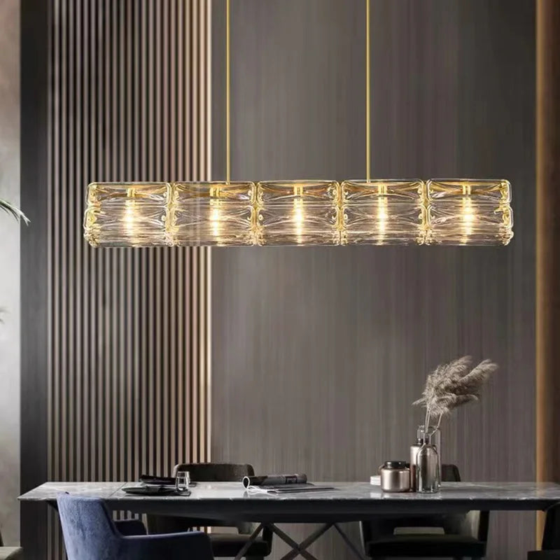 DecorBites™ LED Glass Pendant Light Dimmable Chandelier Kitchen Island Decor