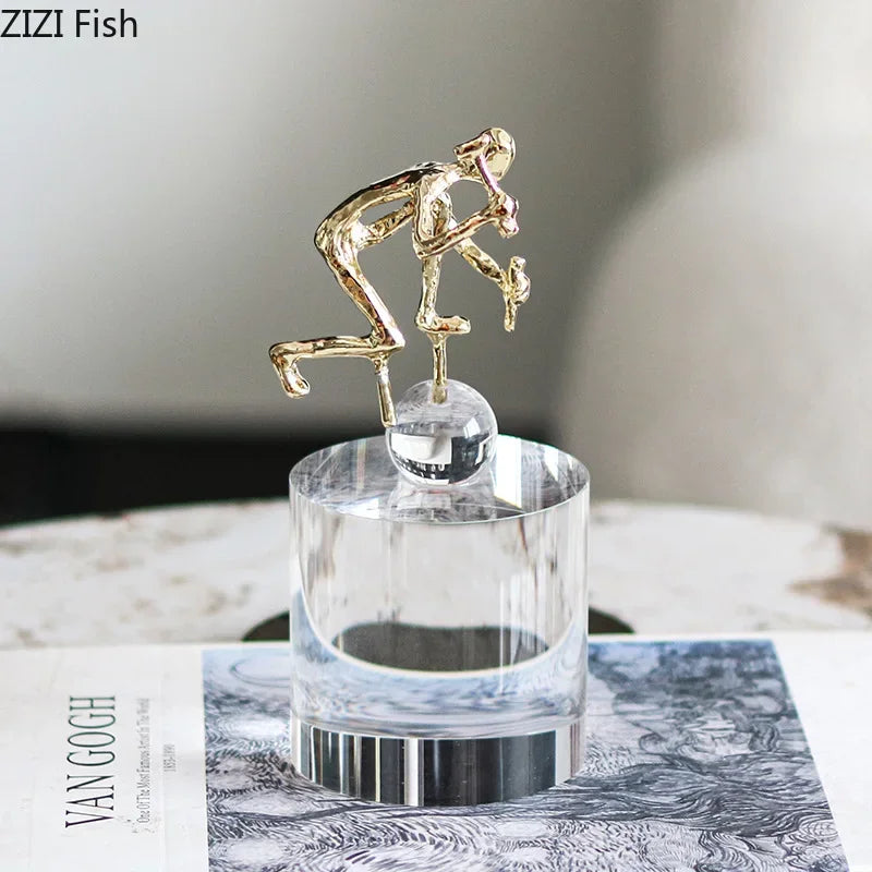 DecorBites™ Crystal Sculpture: Abstract Figures Desk Decoration for Room Aesthetic