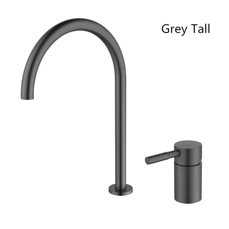 DecorBites™ Black Basin Faucet: Brushed Gold Two-Hole Bathroom Sink Tap with Rotating Spout
