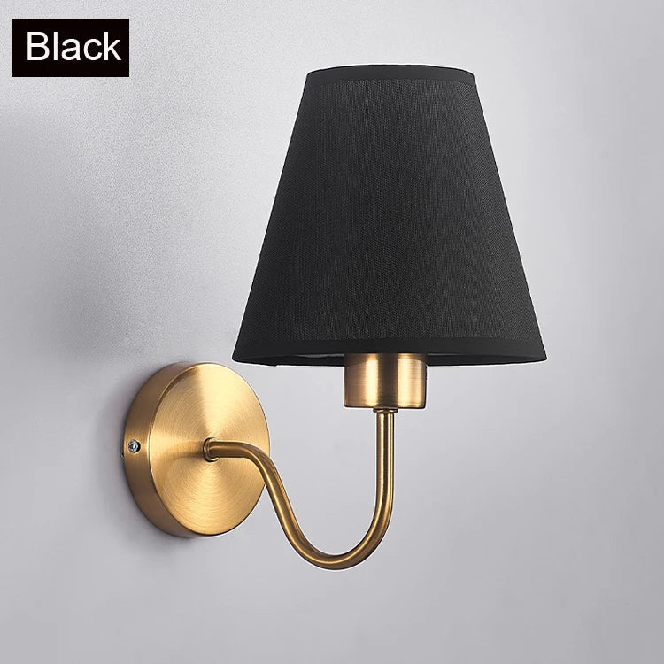 DecorBites™ Gold Fabric Wall Lamp: Modern Nordic Bedroom Light Fixture for Hotel Aisle & TV Background.