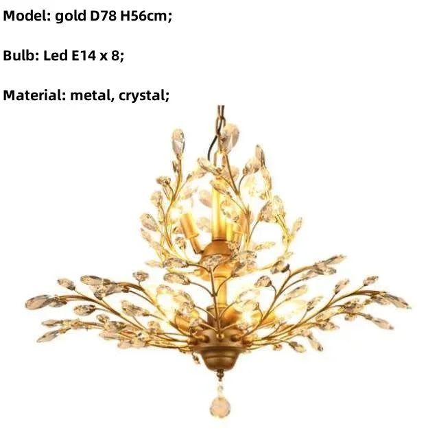 DecorBites™ Crystal Chain Pendant Chandelier LED Lights for Indoor Decor