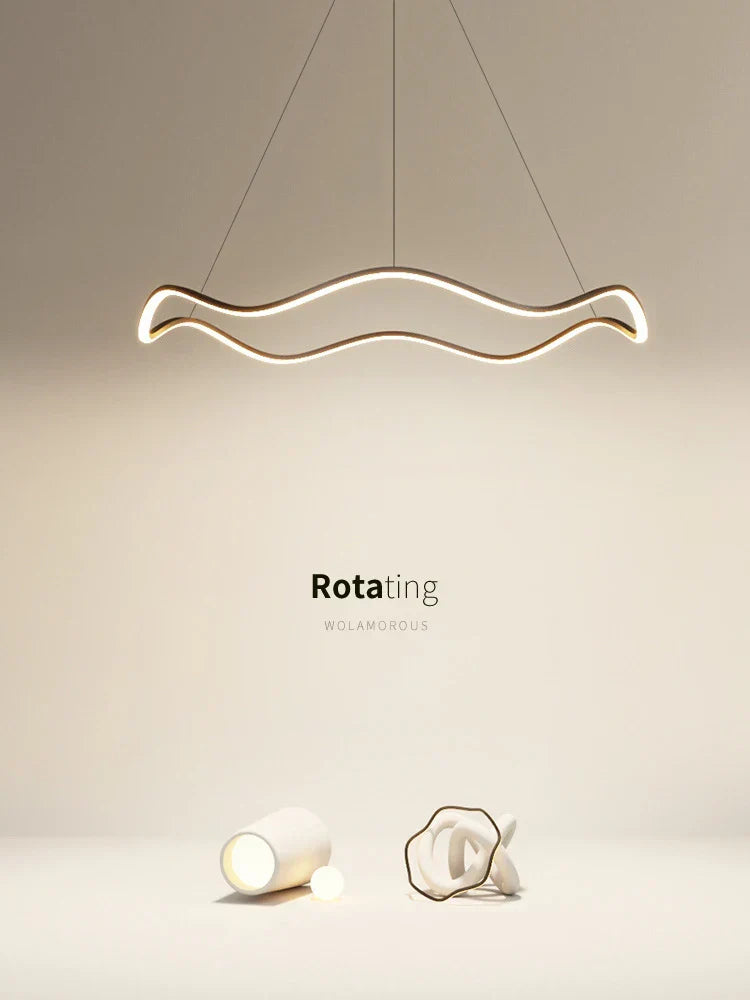 DecorBites™ Circle Wave LED Pendant Chandelier for Modern Living Dining Bedroom Lighting
