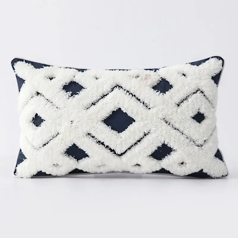 DecorBites™ Boho Geometric Tufted Tassel Cushion Cover 30x50/45x45cm