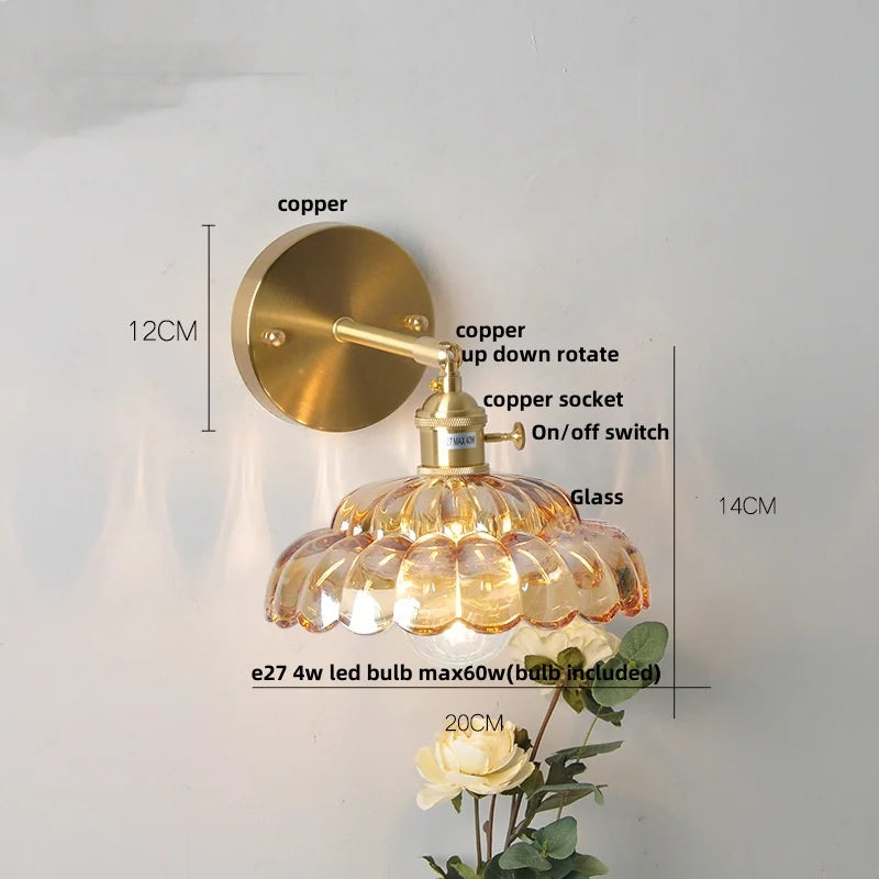 DecorBites™ Clear Glass LED Wall Light with Pull Chain Switch