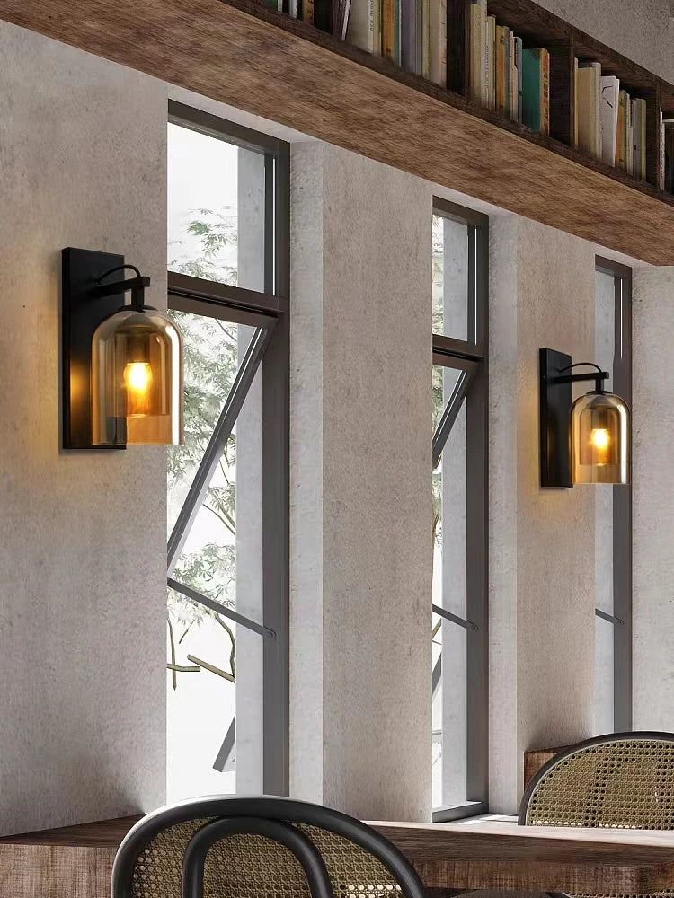 DecorBites™ Industrial Glass Wall Lamps for Living Room Bedroom Aisle Staircase Decor