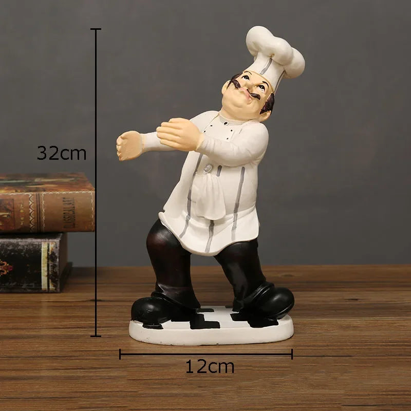 DecorBites™ Bearded Chef Resin Figure Sculpture Modern Kitchen Desk Decor Ornaments