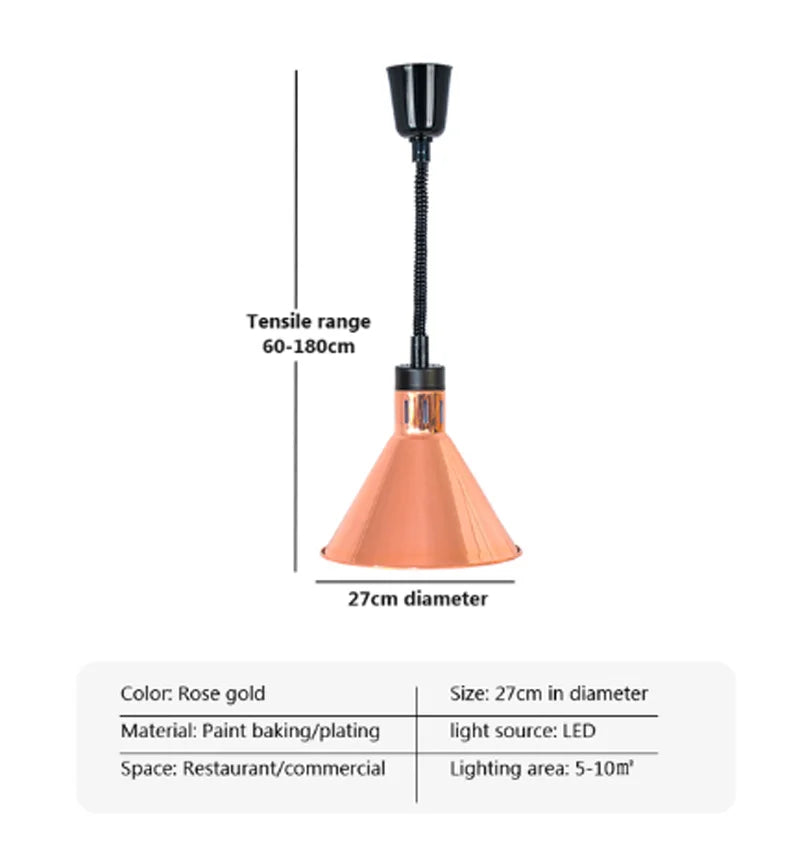 DecorBites™ Electric Food Heat Lamp: Telescopic Pendant Light for Restaurant's Kitchen Fixtures