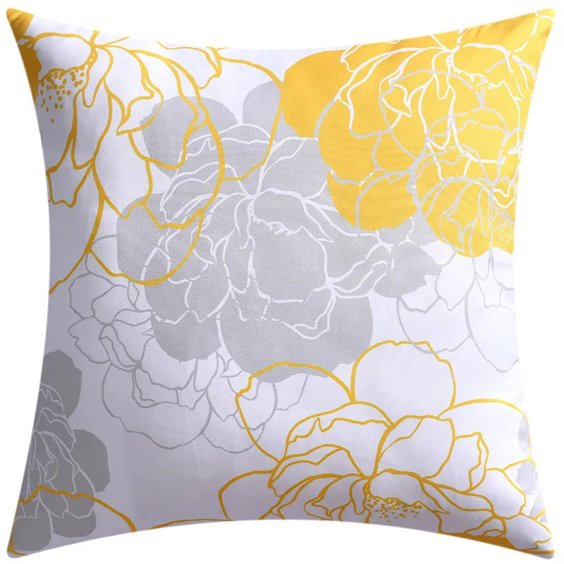 DecorBites™ Blue Floral Cushion Cover 45x45cm for Modern Home Decor & Office Sofa