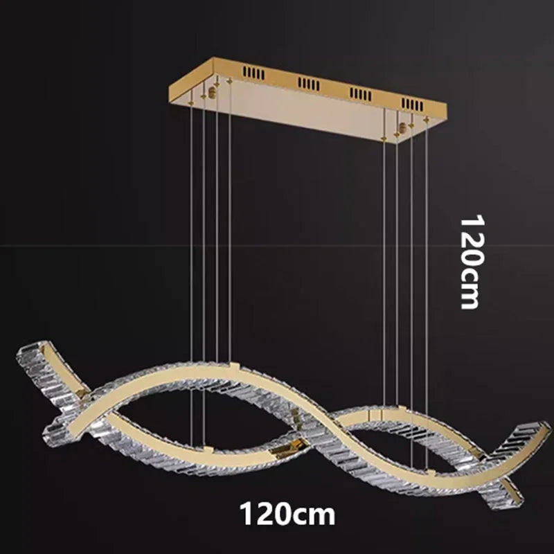 DecorBites™ Crystal Chandelier, Elegant Dining Room & Living Room Pendant Light