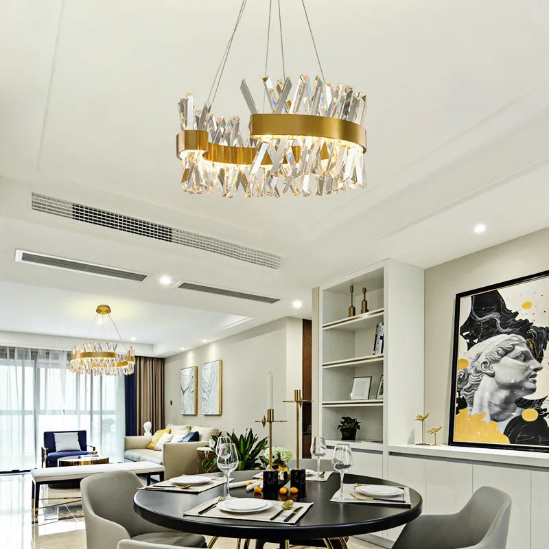 DecorBites™ Gold Metal S Shape LED Pendant Lamp for Luxury Living, Bedroom, and Hotel