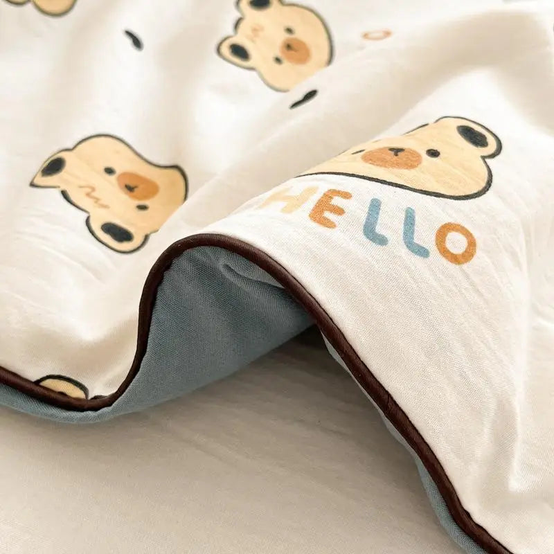 DecorBites™ Cartoon Printed Summer Lightweight Cooling Blanket for Kids and Students.