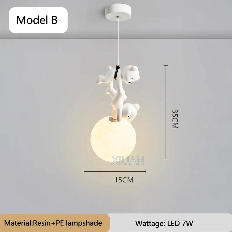 DecorBites™ Bear Nursery Room Resin Pendant Lamp for Kids Bedroom