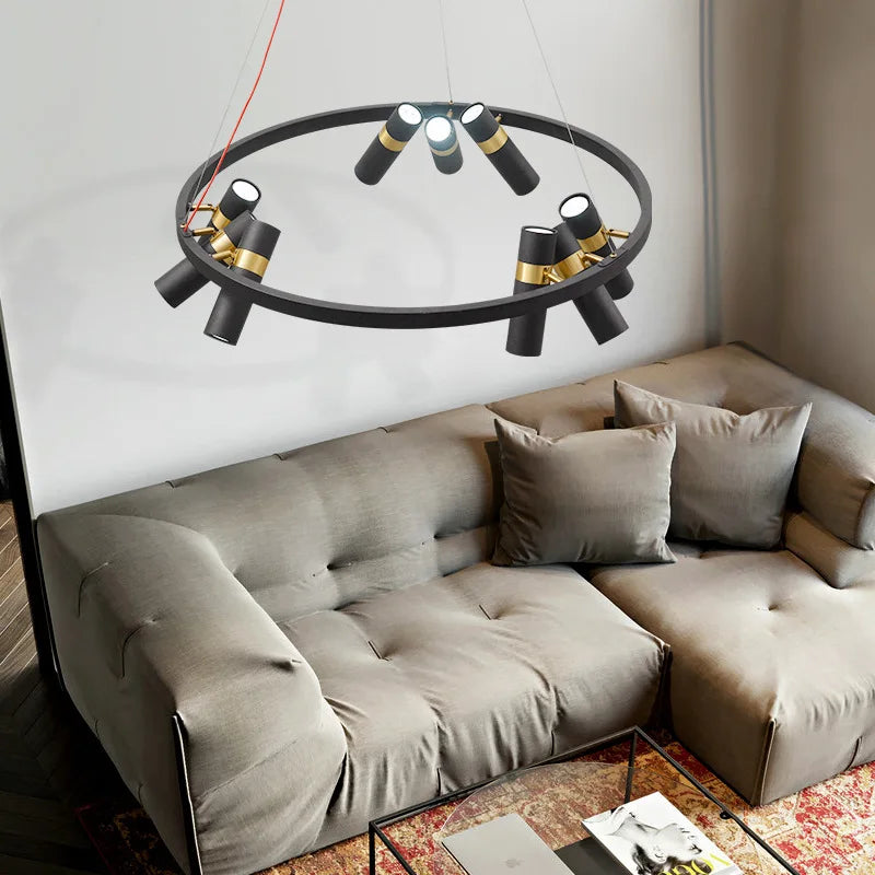 DecorBites™ Black Ring LED Pendant Light for Living Room Dining Kitchen Bar