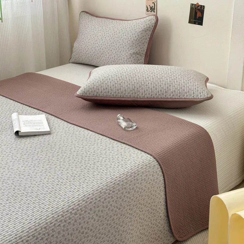 DecorBites™ Double-Sided Cotton Bed Cover Quilted Tatami Mat, Soft & Anti-Slip Mattress