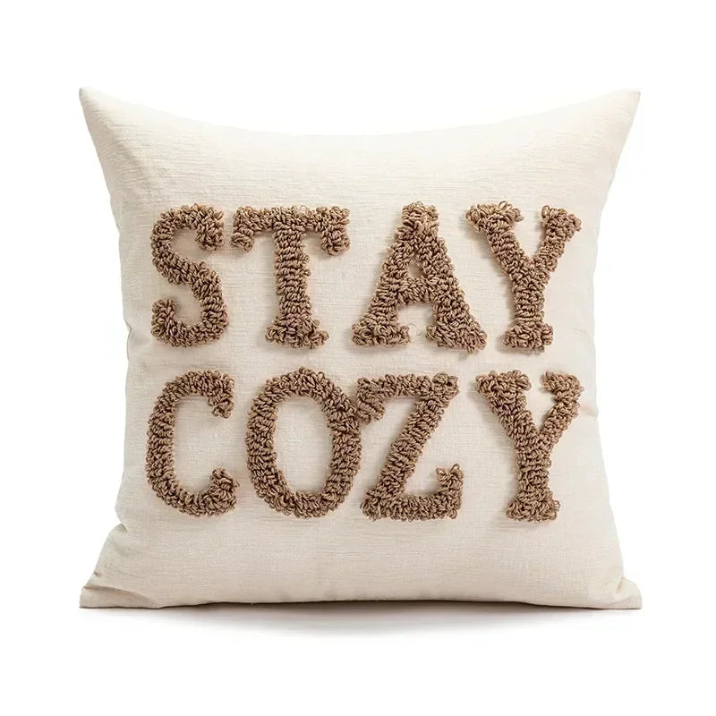 DecorBites™ Christmas Cartoon Candy Cushion Cover - Nordic Red Festival Patchwork Embroidered Design