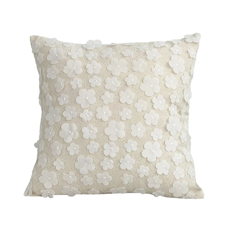 DecorBites™ 3D Plum Blossom Butterfly Cushion Cover Cotton Linen Decorative Case