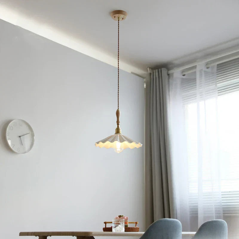 DecorBites™ Ceramic LED Pendant Light: 30CM, Home Decor, Bedroom, Living Room, Dinning, Wood & Copper Socket