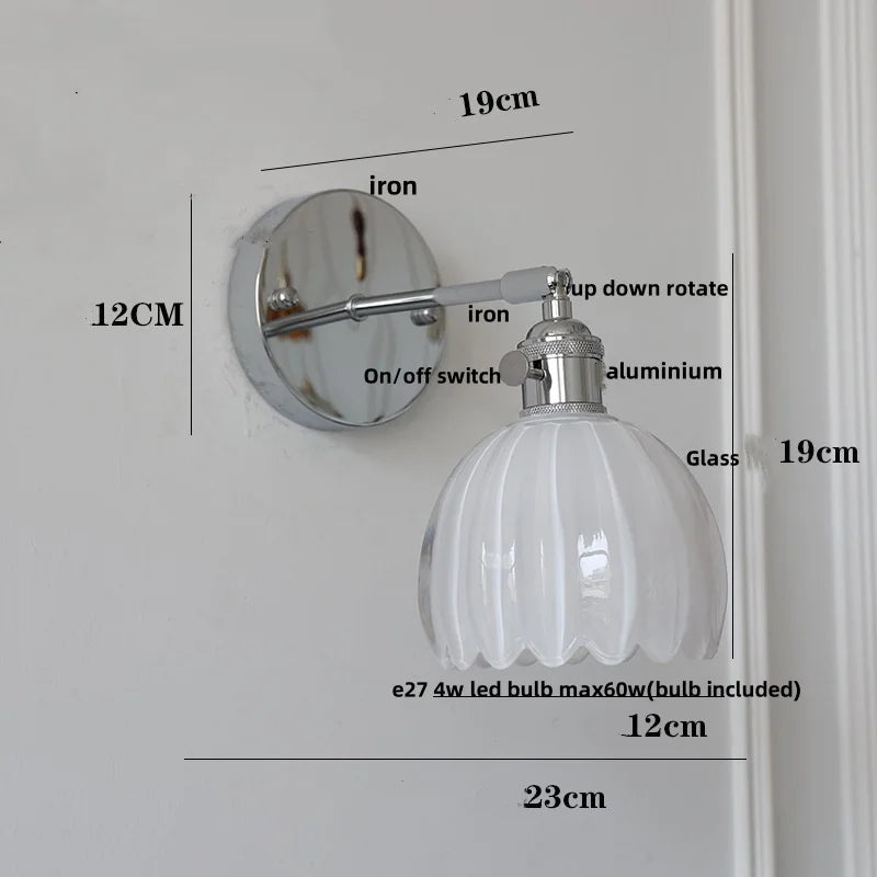 DecorBites™ Clear Glass Iron Wall Lamp - Dual Light Up Down Rotate for Home Décor