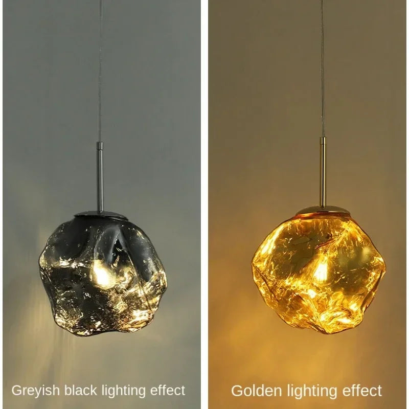 DecorBites™ Ice Glass Pendant Light for Hallway Dining Living Bedroom - Modern Hanging Lamp