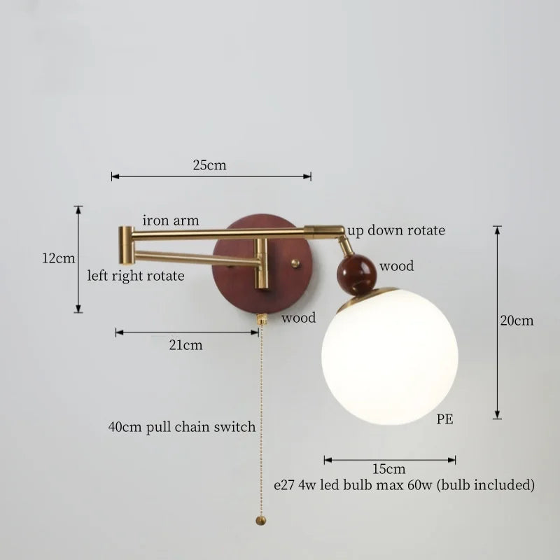 DecorBites™ Creamy Iron LED Wall Lamp Bedroom Living Room Bathroom Mirror Stair Light