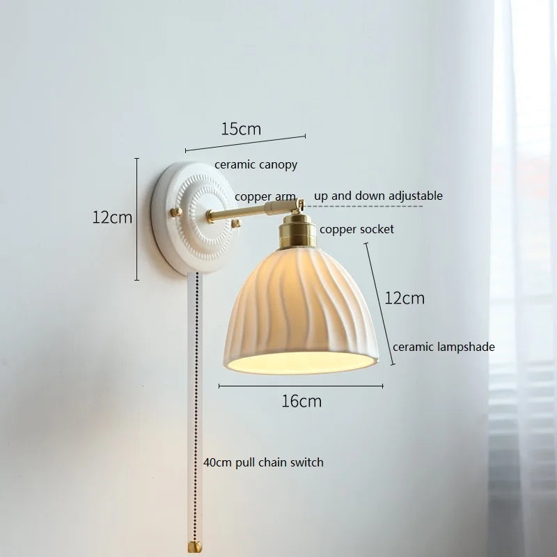 DecorBites™ Butterfly Ceramic LED Wall Lamp Home Indoor Lighting Stair Mirror Light