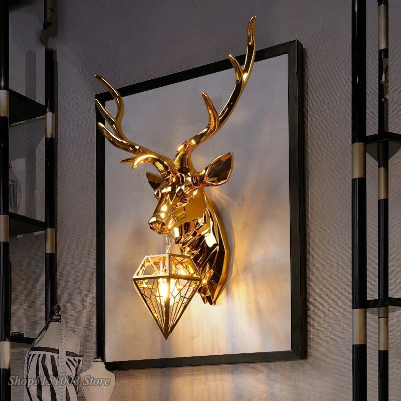 DecorBites™ Antlers LED Wall Light: Modern Bedroom Deer Wall Sconce, Retro Living Room Luminaire