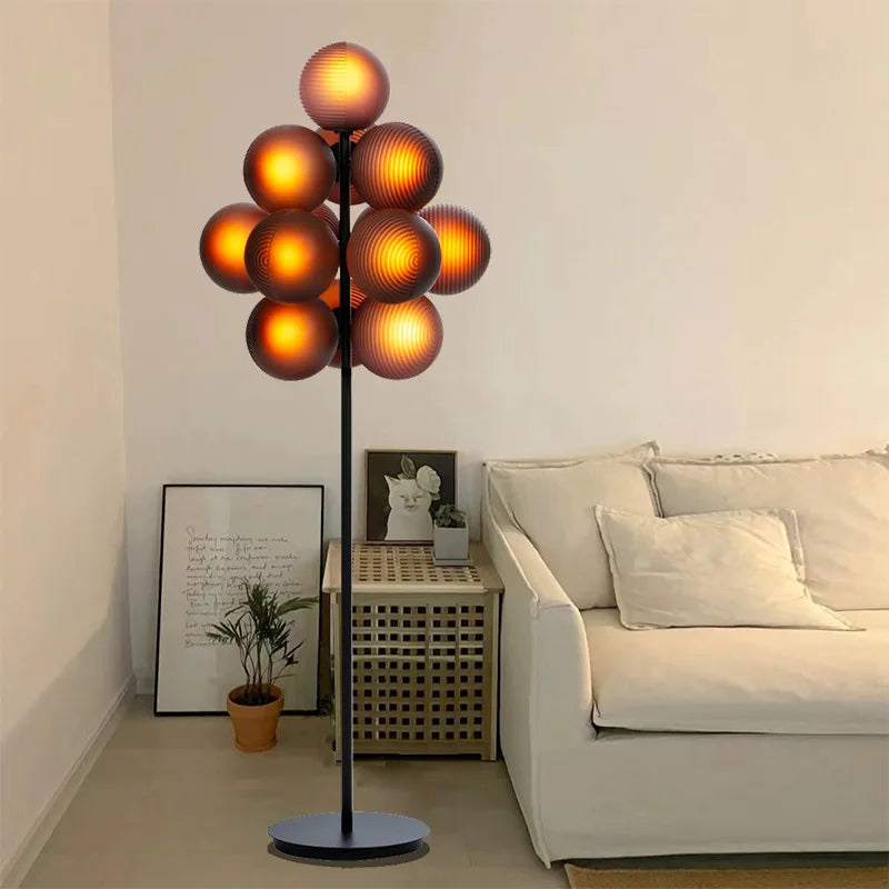 DecorBites™ Glass Bubble Floor Lamp: Modern Nordic LED Lighting for Living Room and Bedroom