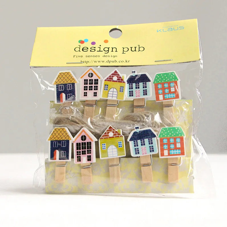 DecorBites™ 50-Piece Mini Wooden Clips for Photos Crafts, 25mm Small Clothespin Decoration