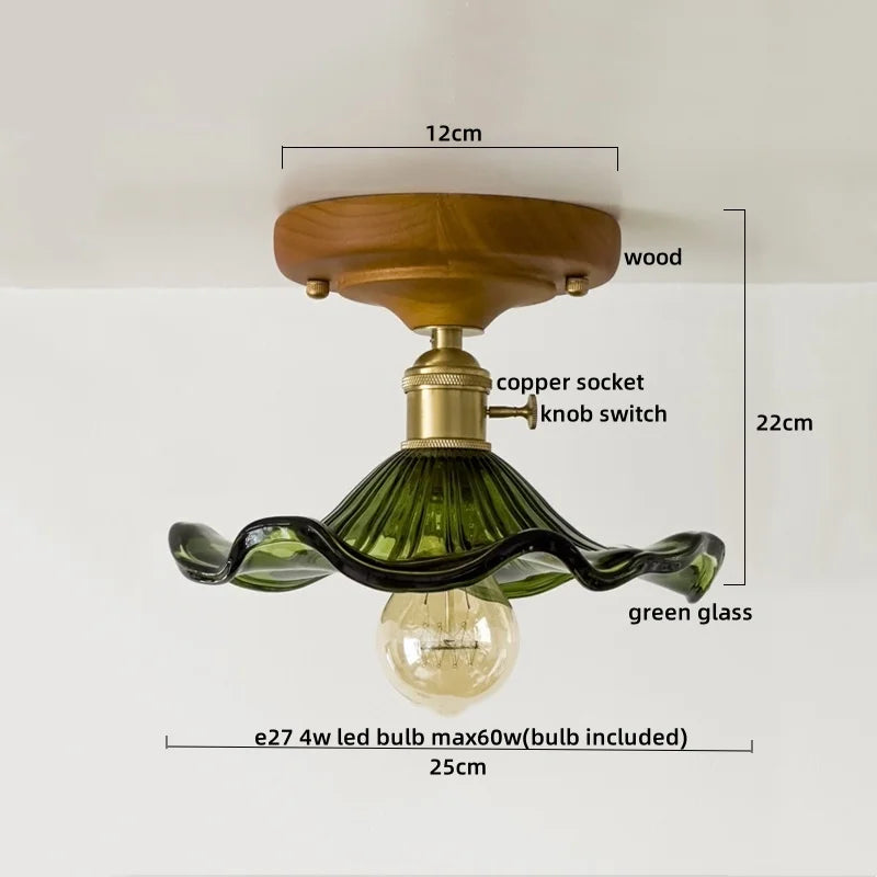 DecorBites™ Glass Copper LED Ceiling Lamp Modern Style for Home Decor and Restaurant