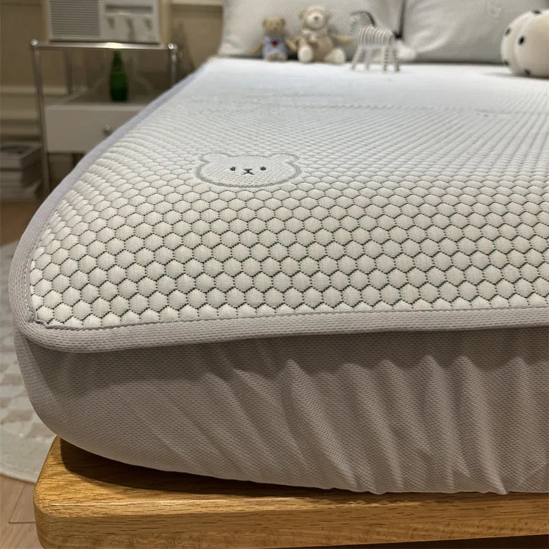 DecorBites™ Cooling Ice Bean Sheet Set: Breathable Rayon Mat & Pillowcases for Summer Bed